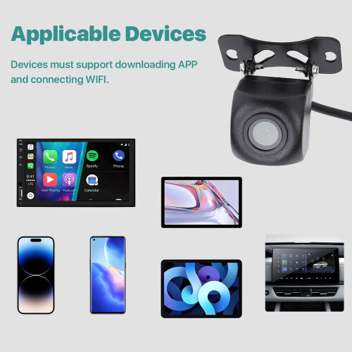 Telecamera di retromarcia wireless 1080P per auto per iOS/Android, angolo di visione di 175 2