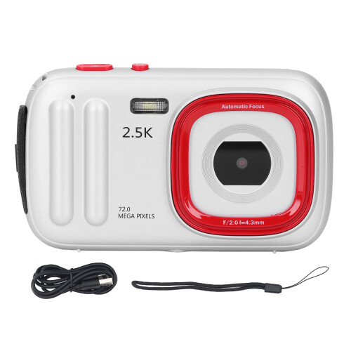 Cámara compacta plateada de 72 MP 2.5K 128 GB 2.4in 1