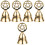 5Stk Messing Handglocken Gold Altar Glocke Für Divinative Rituale 6