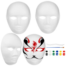 4Ensembles Masques Blancs Papier À Décorer Pour Carnaval Projets