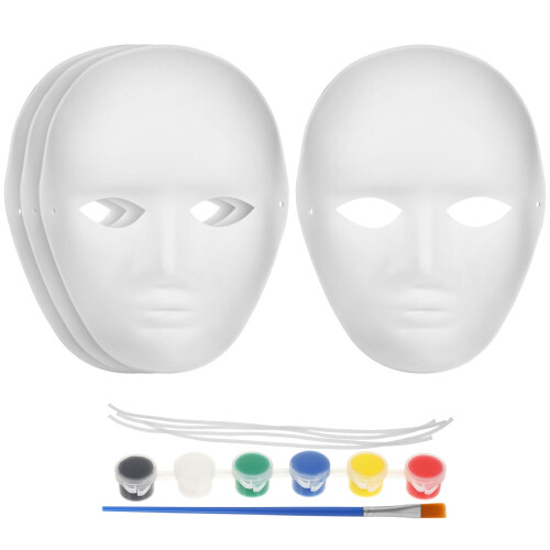 4Ensembles Masques Blancs Papier À Décorer Pour Carnaval Projets 1
