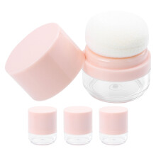 12Pcs Pink Portable Loose Powder Boxes with Puff Spill-Proof Design