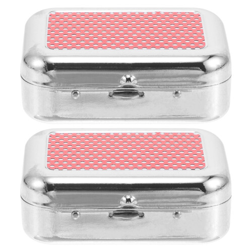 2Pièces Cendrier De Poche Rouge Métal - Idéal Camping Et