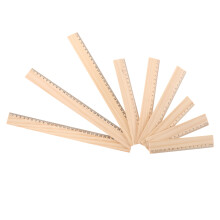 72Pcs Wood Straight Rulers Khaki Set for School Office Artistic Use
