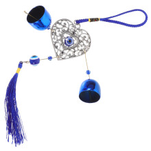 5Pcs Blue Evil Eye Hanging Ornaments Metal Wind Chimes for Porch Decor