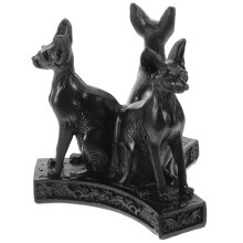 3Pcs Artistic Egyptian Cat Goddess Resin Statue Crystal Ball Holder