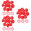 300Pcs Red Protective Detector Covers Plastic Fire Alarm Caps 9