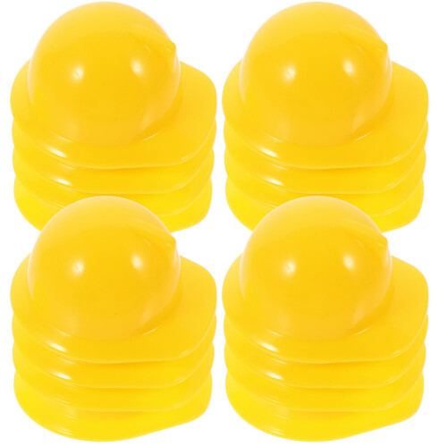 120Pcs Yellow Plastic Mini Construction Hats for Doll and Cake Decor