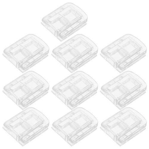 50Sets Clear Acrylic Security Hasp Strong Mini Lock for Boxes Doors 1