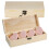 8Pcs Plain Wooden Storage Boxes with Compartments and Hinged Lid 1
