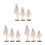 9Pcs Handcrafted Wood Ghost Figurines White Halloween Desktop Decor 8