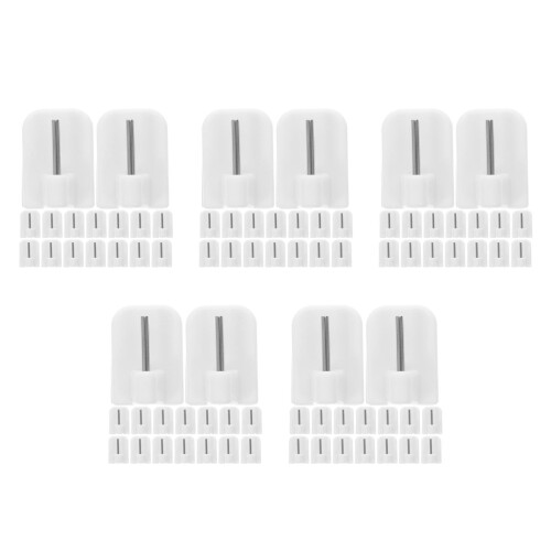 150 Pcs White Plastic C Shape Shower Curtain Hooks Easy Install 2