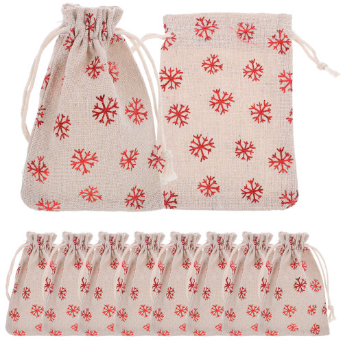 20Pcs Red Christmas Cotton Candy Storage Bags with Drawstring Closure 2
