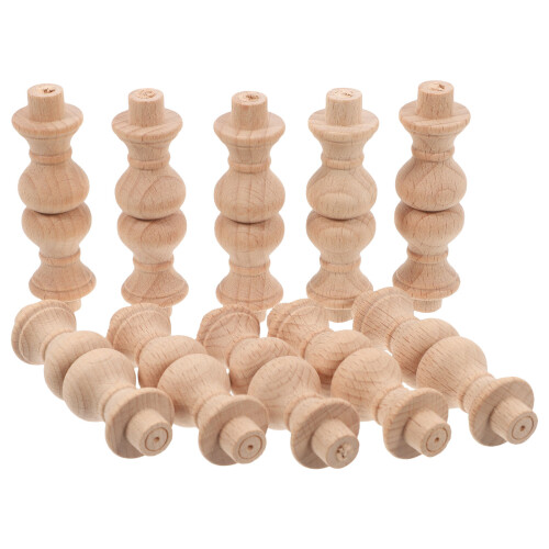 30Pièces Balustres Bois Massif Khaki Protection Escalier Décorative 2