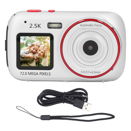 Silber 72MP 2.5K Dual Screen Digitalkamera 750mAh 1