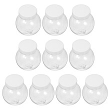 10Pcs 8Cm Christmas Snow Globe Clear Plastic With Screw-Off Caps