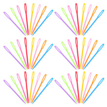 6000Pcs Large Eye Plastic Yarn Needles Assorted Colors for Home Crafts