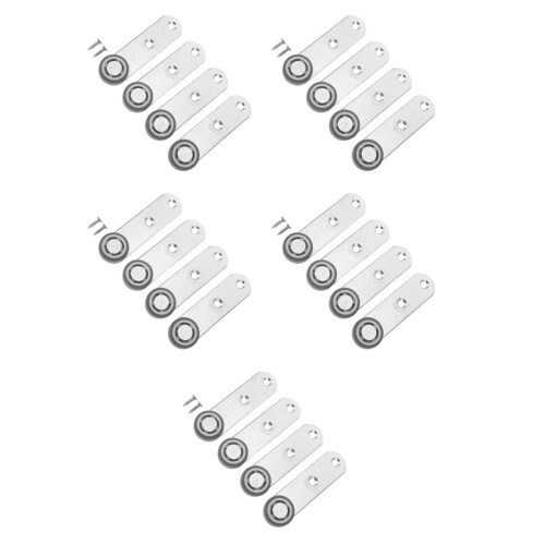 20Pcs Smooth Silver Rubber Roller Wheels for Barn Door and Wardrobe 2
