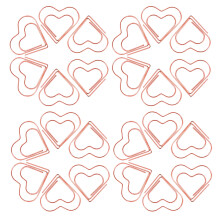 200 Pcs Rose Gold Metal Heart Paper Clips Mini Bookmarks Office School