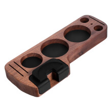 3Pcs Elegant Brown Coffee Tamper Stand Wooden Espresso Accessory Base
