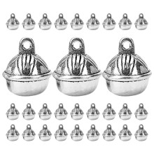 60Pcs Small Silver Bell Charms Alloy Pendants for DIY Jewelry Crafts