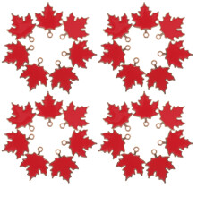 150Pcs Red Alloy Maple Leaf Pendants for Autumn Craft Jewelry Making
