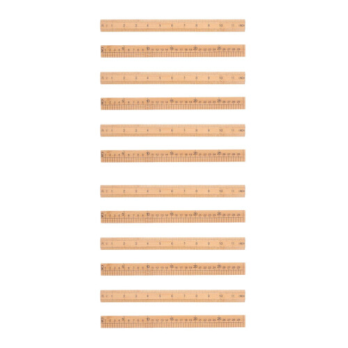 12Pcs Durable Bamboo Quilting Rulers with Clear Double-Sided Scale 2