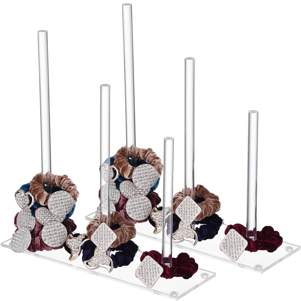 Happyyami 10Pcs Transparent Hair Tie Display Stand Acrylic Hairband Rack