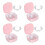 4Pcs Pocket Retainer Carrier Box Pink Durable Plastic Storage 2
