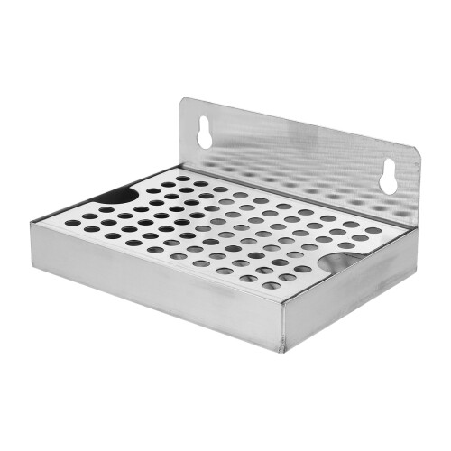 2Pcs Rustproof Stainless Steel Drip Tray Silver Wall Mounted