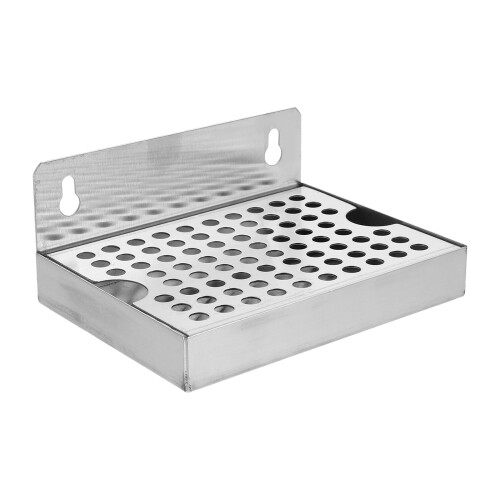 2Pcs Rustproof Stainless Steel Drip Tray Silver Wall Mounted 1