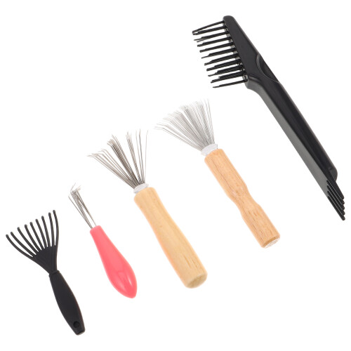 10Pcs Comb Cleaner Brush Set for Cushion Brushes ABS Nylon with Hooks 2