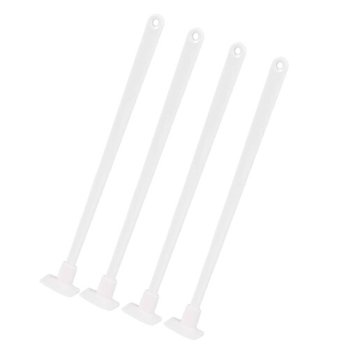 12Pcs White Silicone Bottle Scrapers with Long Handle for Sauce
