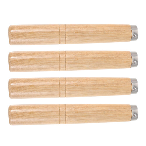 20Pcs Stable Brown Wooden Handles Iron Pot Handle Set for Kitchen Use 2