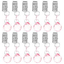 24Pcs Heavy Duty Metal Tablecloth Clips Pink Crystal Weights for Patio