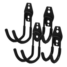 8Pcs Heavy Duty Garage Wall Hooks Black Metal Tool Hangers for Storage