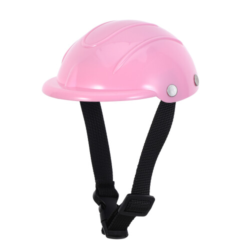 4Pcs Small Dog Motorcycle Pink Adjustable Protective Headgear 2