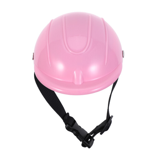 4Pcs Small Dog Motorcycle Pink Adjustable Protective Headgear 1