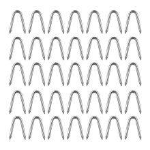 100Pcs Silver Metal U Shaped Nails for Garden Fence Stakes DIY Fixing