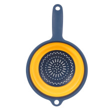 2Pcs Foldable Household Drain Basket Silicone Vegetable Strainer