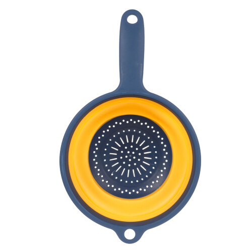 2Pcs Foldable Household Drain Basket Silicone Vegetable Strainer