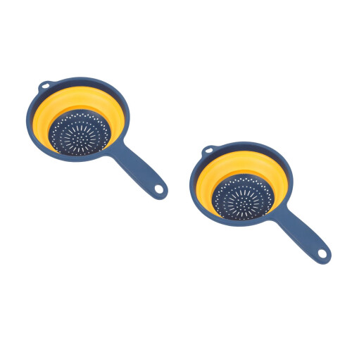 2Pcs Foldable Household Drain Basket Silicone Vegetable Strainer 1