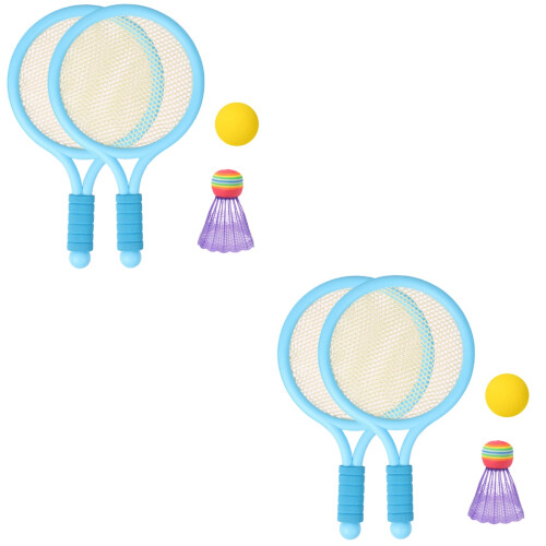 2Sets Kids Professional Badminton Racket Kit Sky- for Ages 3+ 2