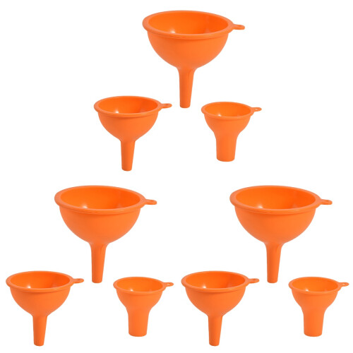 9 Pcs General Purpose Silicone Funnels For Transferring Liquids 2