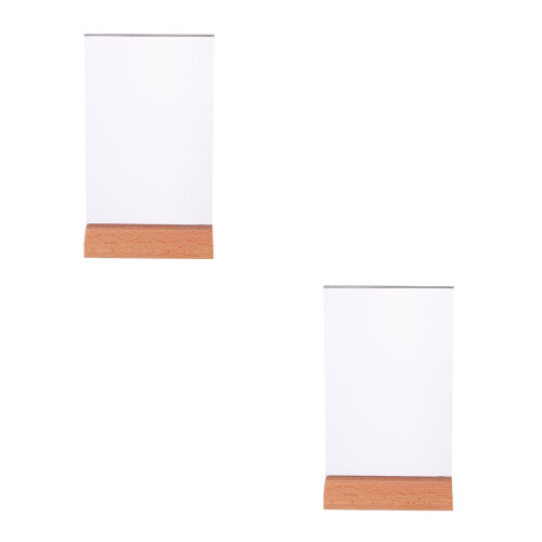 2Pcs Transparent Acrylic Sign Holders Table Display Stands for Shop 2