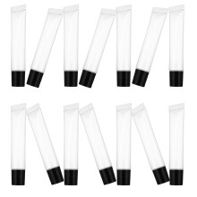 50Pcs Plastic Black Lip Balm Tubes DIY Clear Lip Gloss Bottles Travel