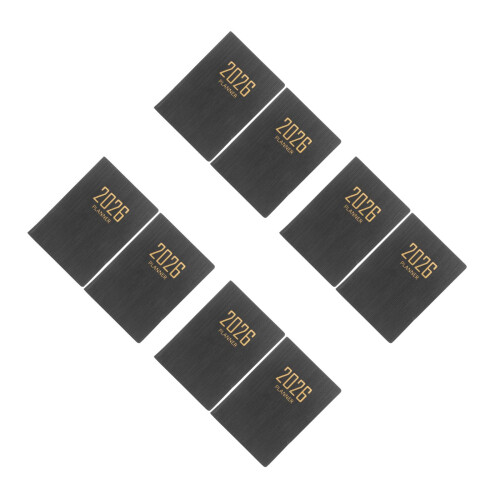 8Pcs Portable Weekly Monthly Planner Notebook Black PU Paper for Work 2