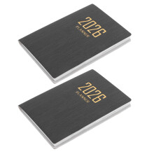 8Pcs Portable Weekly Monthly Planner Notebook Black PU Paper for Work