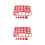 60Pcs ABS Motorcycle Screw Covers Red Hexagonal Decorative Bolt Caps 7