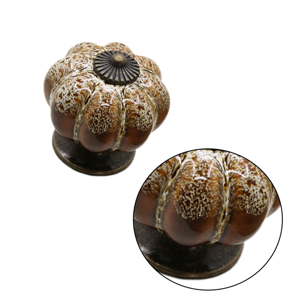 12Pcs Premium Ceramic Pumpkin Drawer Knobs Multi Color Cabinet Handles 3641285540644